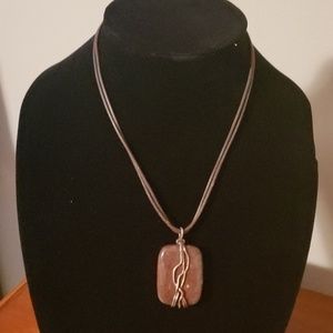 Silpada leather brown rope necklace